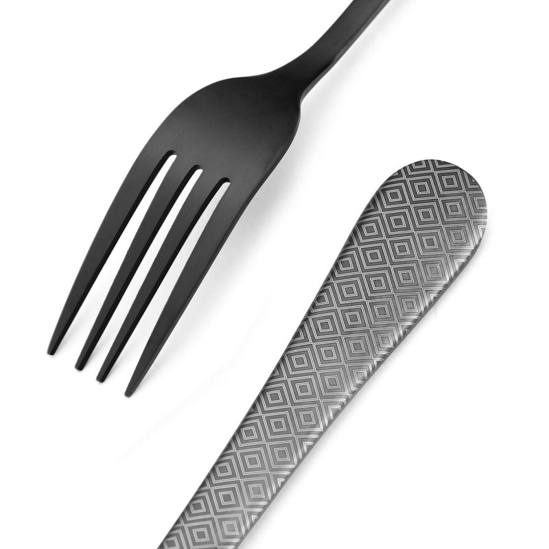 sharecook Matte Black Silverware Set, Satin Finish 20-Piece Stainless Steel Flatware Set,Kitchen Utensil Set Service for 4,Tableware Cutlery Set for Home and Restaurant, Dishwasher Safe - Image 4